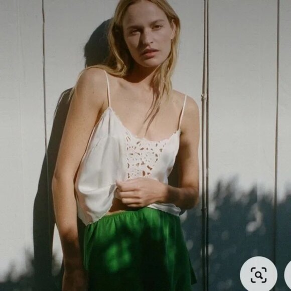 Doen - Erin Silk Camisole Top - Salt - Medium - 100% Silk - Picture 1 of 11